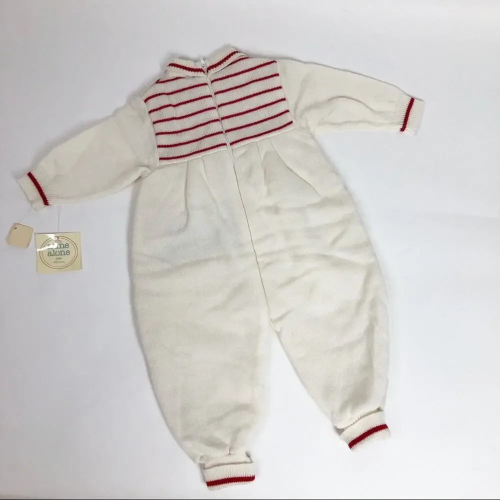 Vintage Mine Alone Sweater Knit One Piece Baby Footsie